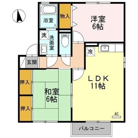 エバーグリーンA棟の物件間取画像